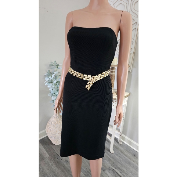 NWT Banana Republic Black Strapless Knee Length Bodycon Petite Dress - Picture 6 of 9